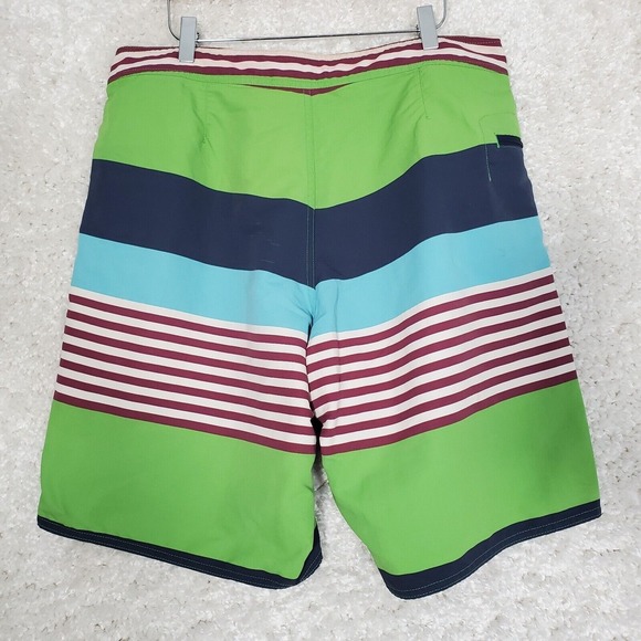 Patagonia Men Board Shorts Size 34 Striped Zipper Pocket Swim Surf Beach READ - Picture 6 of 14